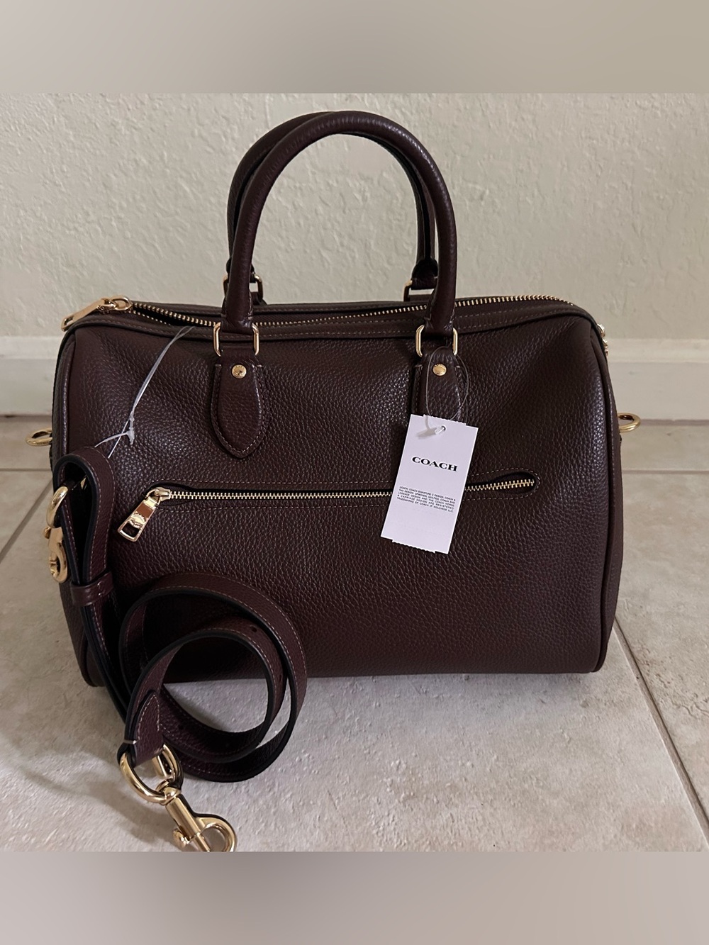 NWT- Coach Rowan Large Satchel Maple with Gold Hardware - Picture 2 of 6